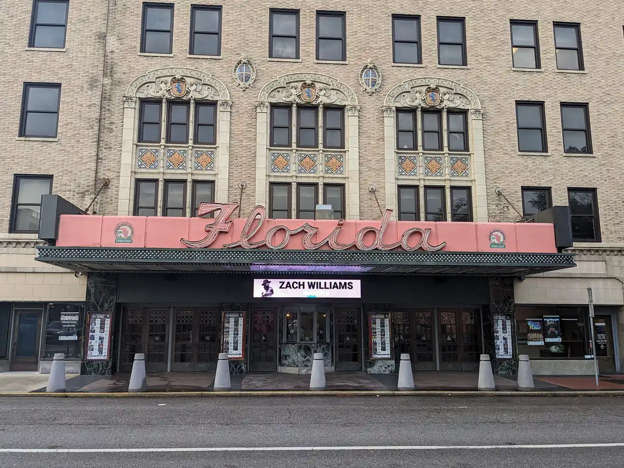 The marquee of the Florida Theatre on East Forsyth Street in downtown Jacksonville.