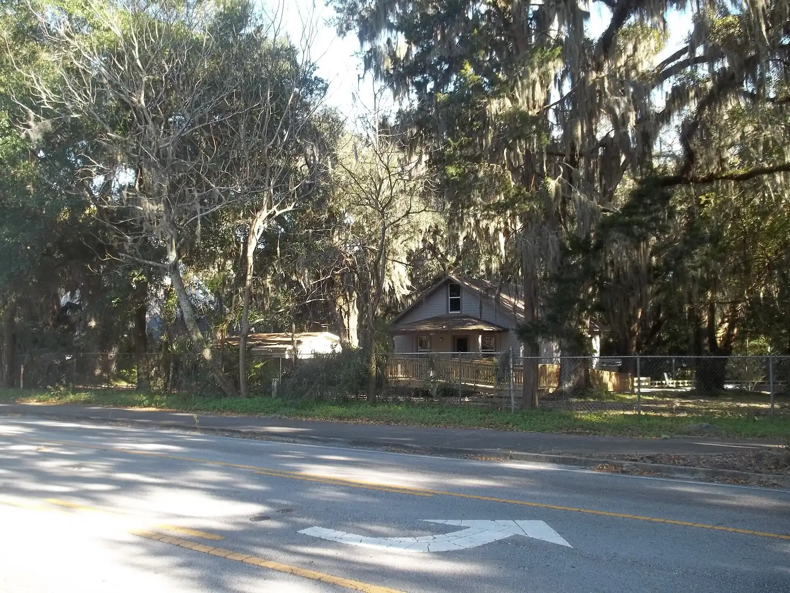 A building among the trees at Tree Hill Nature Center on Lone Star Road in Arlington, Jacksonville