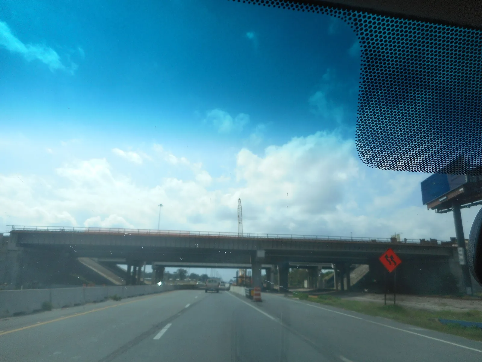 Southbound U.S. 17 approaching its interchange with I-295 at Exit 36 on Jacksonville's Northside, seen from a car